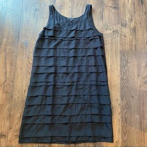 Eileen Fisher Black Silk Tiered Tank Dress